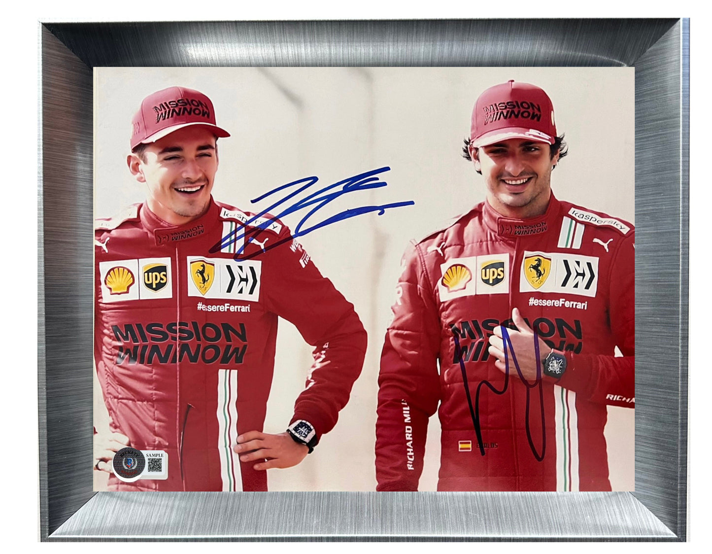 Foto Autografiada por Carlos Alcaraz y Charles Leclerc