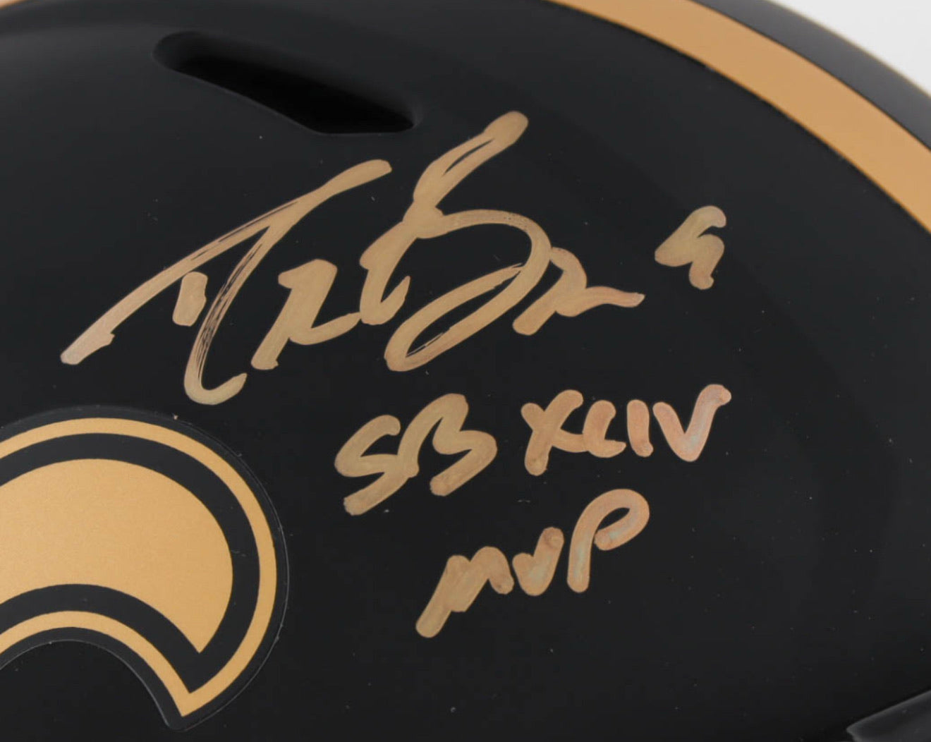 Casco Tamaño Completo Firmado e Inscrito por Drew Brees