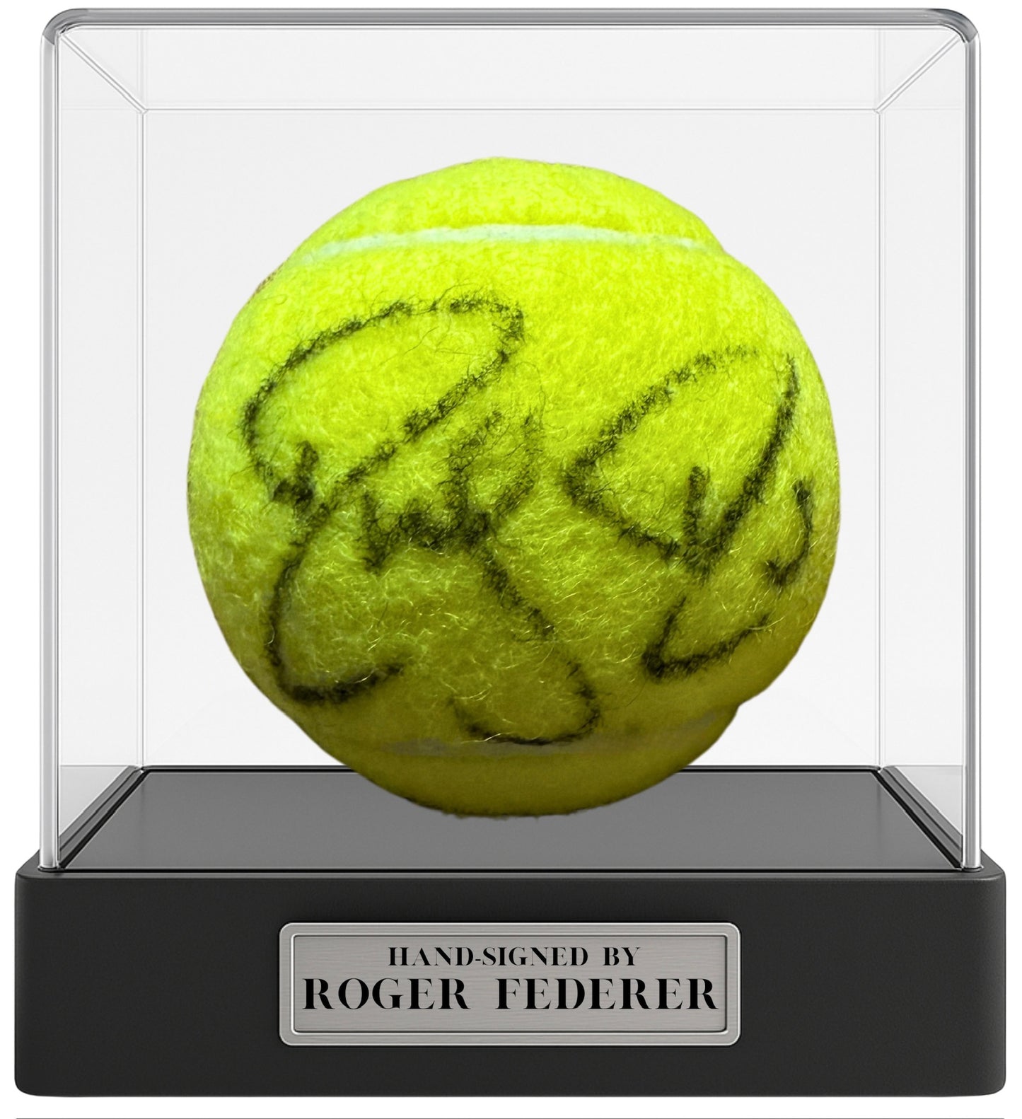Pelota firmada por Roger Federer