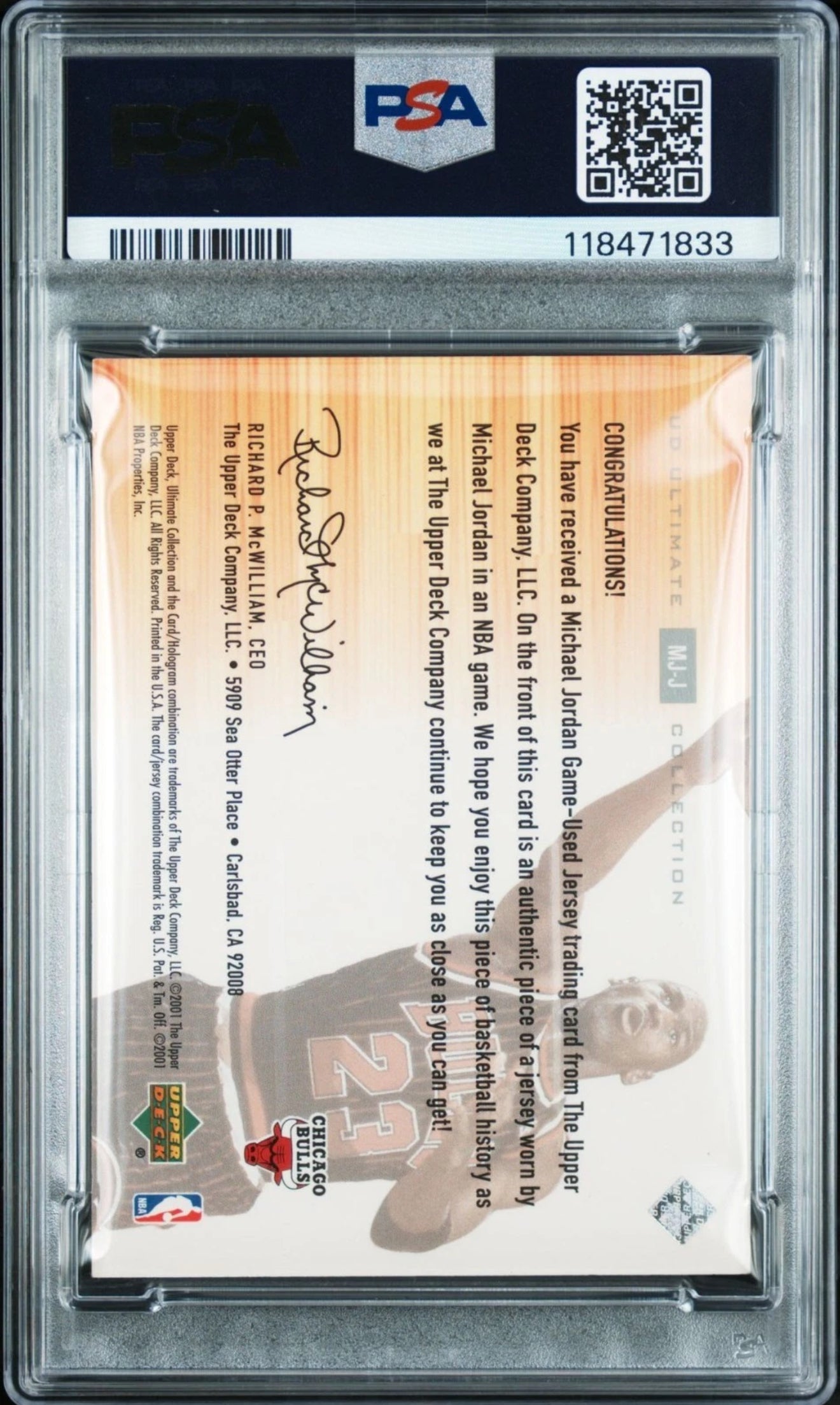 Michael Jordan - Memorabilia Usada en Juego