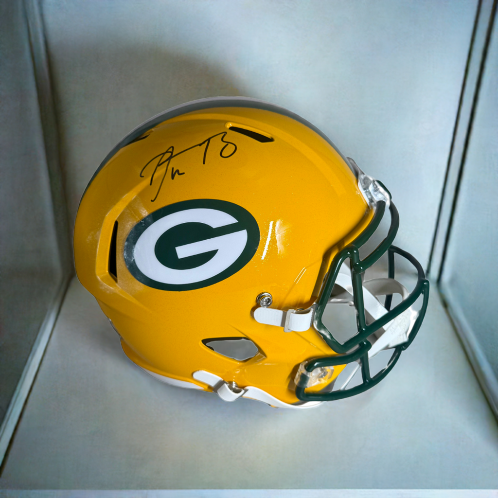 Casco firmado por Aaron Rodgers