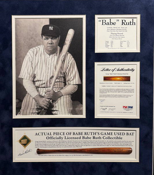 Pedazo de bate usado por Babe Ruth – Certificado PSA