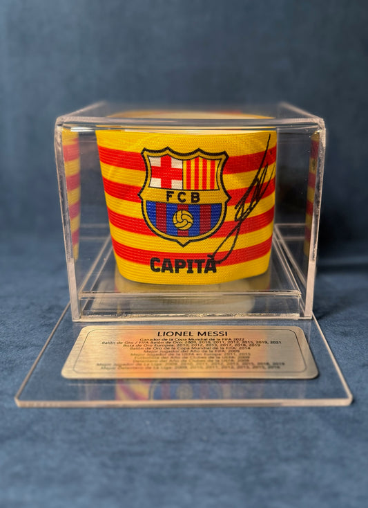 Bandana del FC Barcelona autografiada por Lionel Messi
