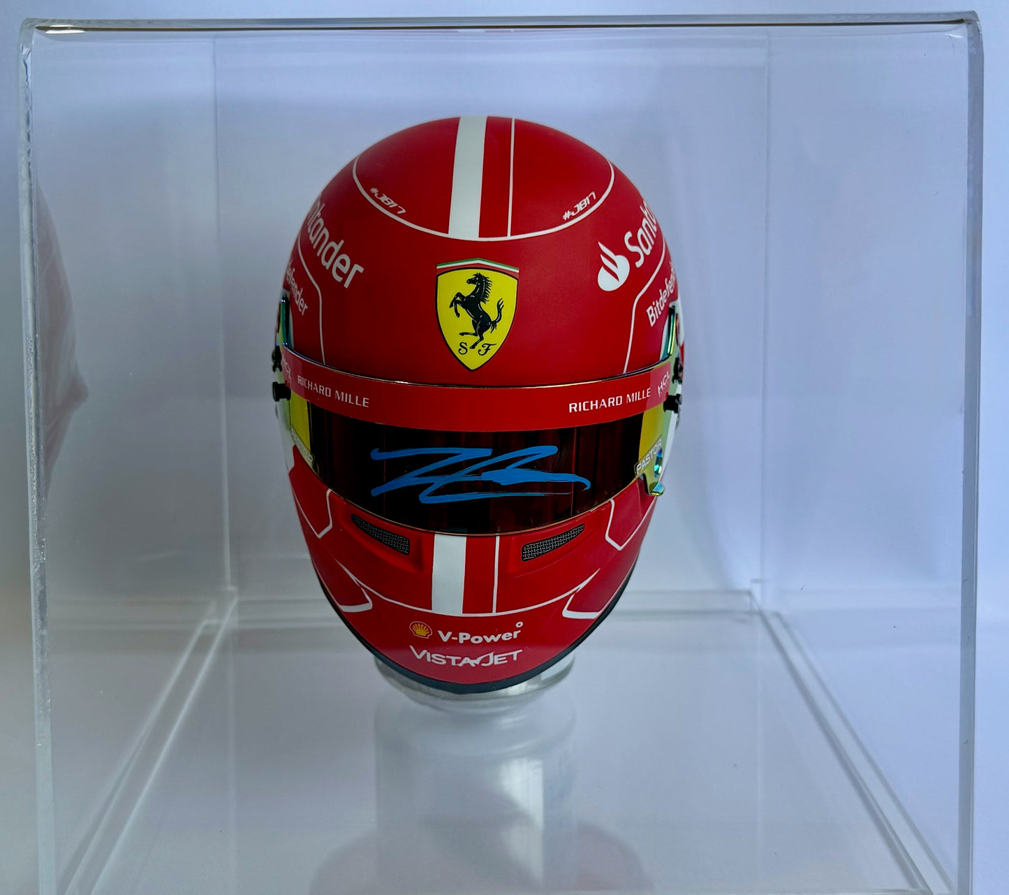 Mini casco de Fórmula 1 autografiado por Charles Marc Hervé Perceval Leclerc