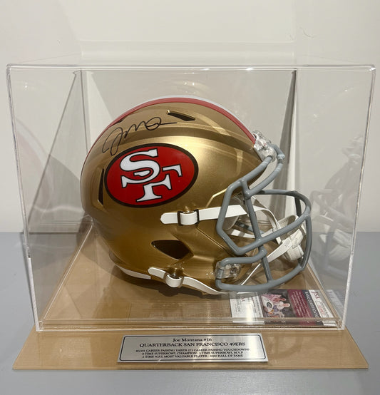 Casco autografiado por Joe Montana