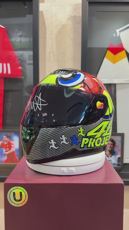Valentino Rossi - Casco Tamaño Real Autografiado VR46 Racing Team